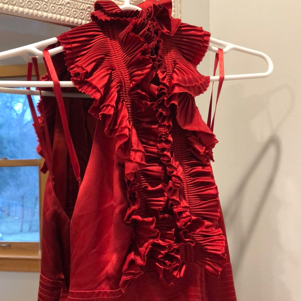 BCBG red silk size 0 dress